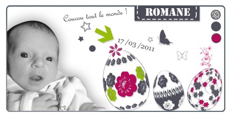 Faire part de naissance recto